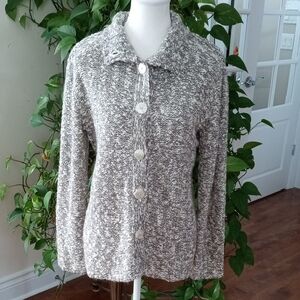 Chic Marled Button-Up Cardigan